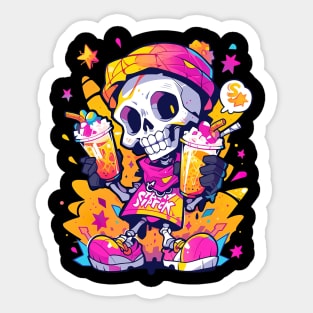 Pastel Party Punk Skeleton Sticker